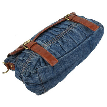 Жіноча сумка джинсова через плече Fashion jeans bag синя фото №9
