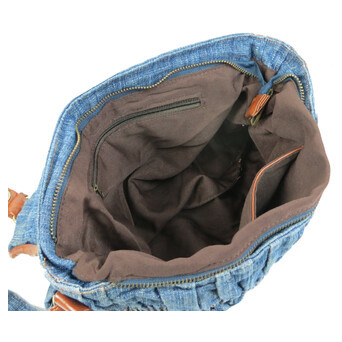 Жіноча сумка джинсова через плече Fashion jeans bag синя фото №10