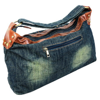 Жіноча джинсова, бавовняна сумка Fashion jeans bag темно-синя фото №6