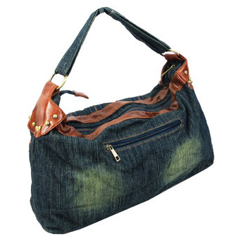 Жіноча джинсова, бавовняна сумка Fashion jeans bag темно-синя фото №5