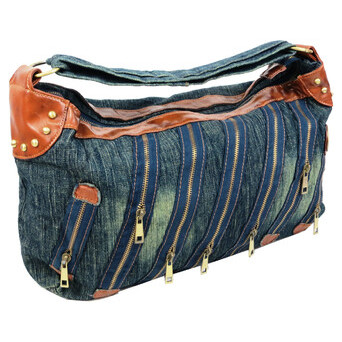 Жіноча джинсова, бавовняна сумка Fashion jeans bag темно-синя фото №3