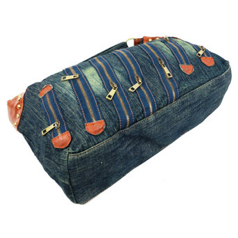 Жіноча джинсова, бавовняна сумка Fashion jeans bag темно-синя фото №4
