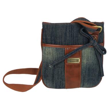Джинсова сумка на плече Fashion jeans bag темно-синя фото №1