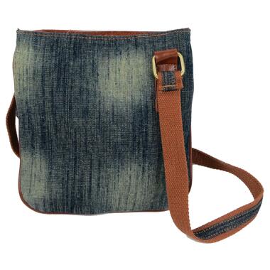 Джинсова сумка на плече Fashion jeans bag темно-синя фото №5