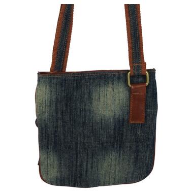 Джинсова сумка на плече Fashion jeans bag темно-синя фото №6