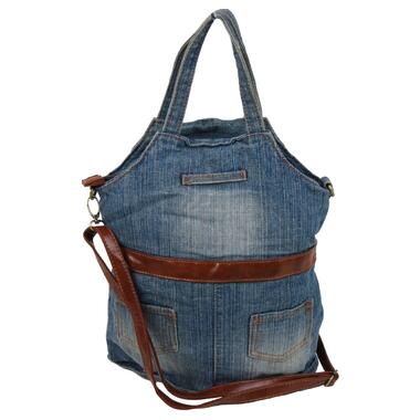 Жіноча джинсова сумка у формі сарафану Fashion jeans bag синя фото №4