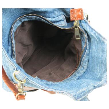 Жіноча джинсова сумка у формі сарафану Fashion jeans bag синя фото №7