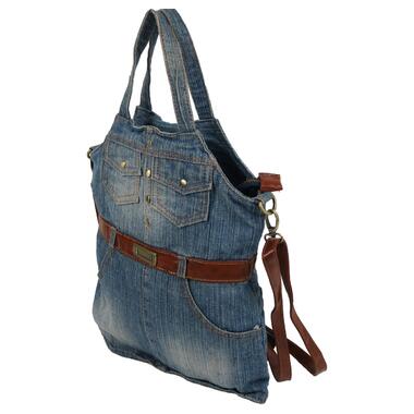 Жіноча джинсова сумка у формі сарафану Fashion jeans bag синя фото №3