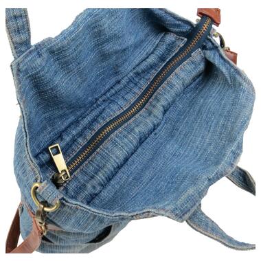 Жіноча джинсова сумка у формі сарафану Fashion jeans bag синя фото №6
