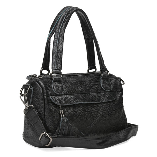 Жіноча шкіряна сумка Keizer k14007-black фото №1