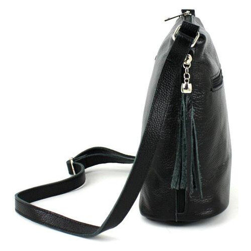 Жіноча шкіряна сумка через плече Borsacomoda чорна фото №4