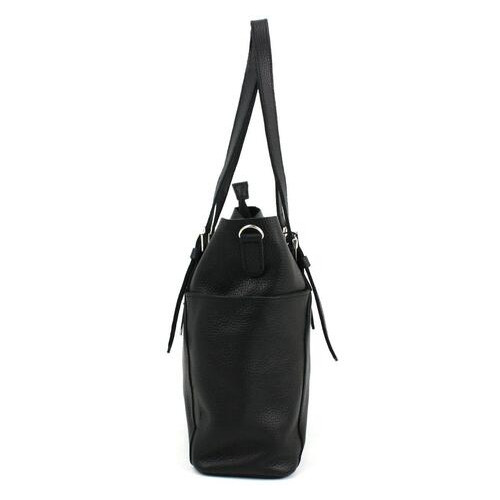 Жіноча шкіряна сумка із двома ручками Borsacomoda чорний фото №3