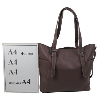 Жіноча шкіряна сумка з двома ручками Borsacomoda коричнева фото №7