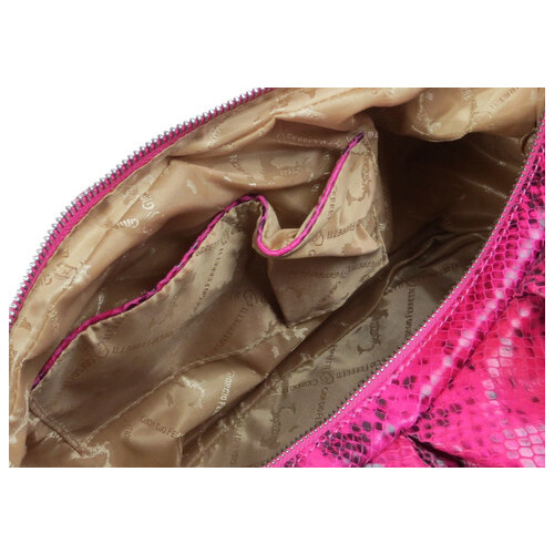 Жіноча сумка з натуральної шкіри під рептилію Giorgio Ferretti рожева фото №8