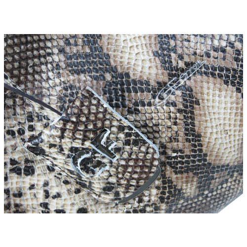 Жіноча шкіряна сумка під рептилію Giorgio Ferretti коричнева фото №10