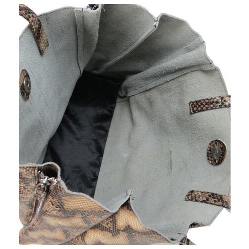 Жіноча шкіряна сумка під рептилію Giorgio Ferretti коричнева фото №9