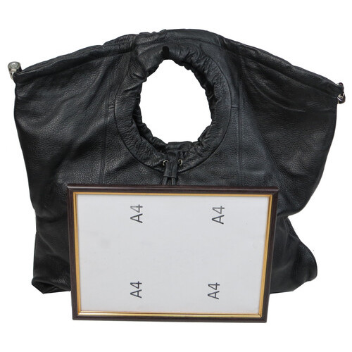 Жіноча шкіряна сумка Giorgio Ferretti чорна фото №10