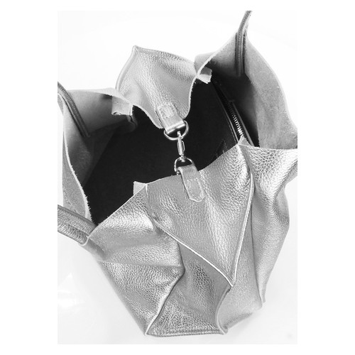 Шкіряна сумка Poolparty Soho Remix Срібна (soho-rmx-silver) фото №3