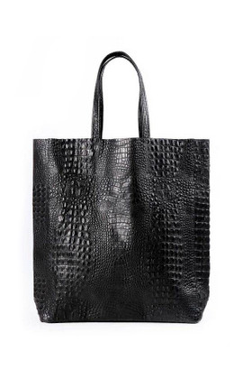 Шкіряна сумка POOLPARTY City (leather-city-croco-black) фото №1