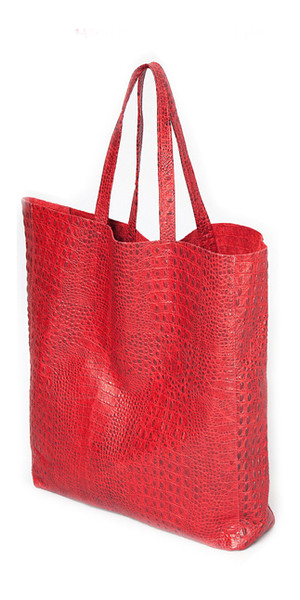Шкіряна сумка POOLPARTY City (leather-city-croco-red) фото №2