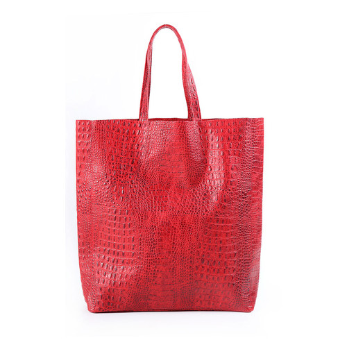 Шкіряна сумка POOLPARTY City (leather-city-croco-red) фото №1