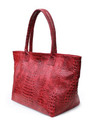 Шкіряна сумка POOLPARTY Desire (poolparty-desire-croco-red) фото №2