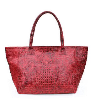 Шкіряна сумка POOLPARTY Desire (poolparty-desire-croco-red) фото №1
