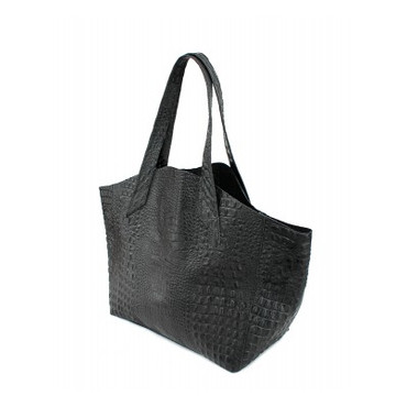 Шкіряна сумка POOLPARTY Fiore (poolparty-fiore-crocodile-black) фото №2