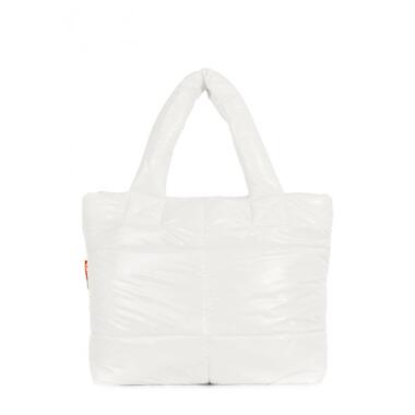 Дута стьобана сумка POOLPARTY Fluffy неонова біла (fluffy-neon-white) фото №1