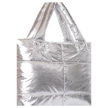 
Дута стьобана сумка POOLPARTY Fluffy срібна (fluffy-silver) фото №4