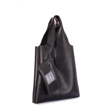 Жіноча шкіряна сумка POOLPARTY Amore чорна (amore-leather-black) фото №3