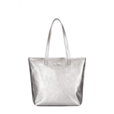 Жіноча шкіряна сумка POOLPARTY Secret срібна (secret-silver) фото №1
