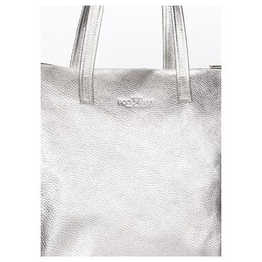 Жіноча шкіряна сумка POOLPARTY Secret срібна (secret-silver) фото №3