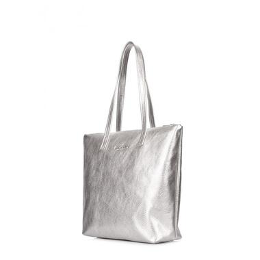 Жіноча шкіряна сумка POOLPARTY Secret срібна (secret-silver) фото №2