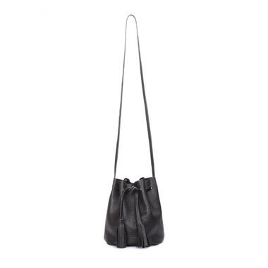 Жіноча шкіряна сумочка POOLPARTY Bucket чорна (bucket-black) фото №3