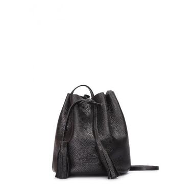 Жіноча шкіряна сумочка POOLPARTY Bucket чорна (bucket-black) фото №1