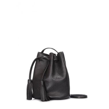 Жіноча шкіряна сумочка POOLPARTY Bucket чорна (bucket-black) фото №2