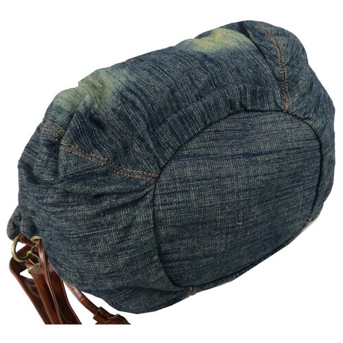 Містка жіноча джинсова, бавовняна сумка Fashion jeans bag синя фото №7