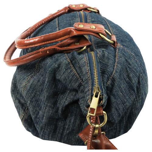 Містка жіноча джинсова, бавовняна сумка Fashion jeans bag синя фото №5