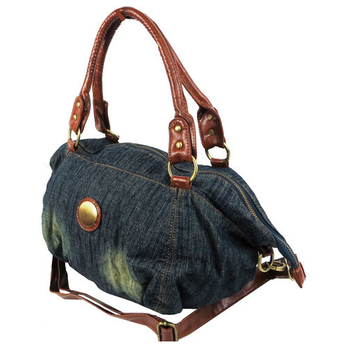 Містка жіноча джинсова, бавовняна сумка Fashion jeans bag синя фото №3