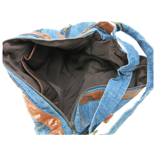 Жіноча джинсова, бавовняна сумка Fashion jeans bag синя фото №8