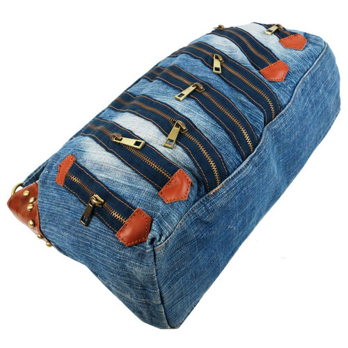 Жіноча джинсова, бавовняна сумка Fashion jeans bag синя фото №7