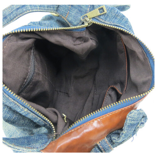 Невелика жіноча джинсова, бавовняна сумочка Fashion jeans bag синя фото №9