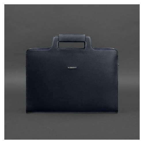 Жіноча шкіряна сумка для ноутбука та документів темно-синя Blank Note BN-BAG-36-navy-blue фото №8