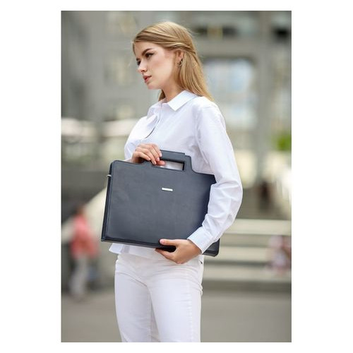 Жіноча шкіряна сумка для ноутбука та документів темно-синя Blank Note BN-BAG-36-navy-blue фото №6