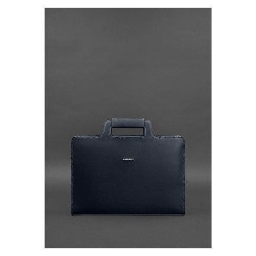 Жіноча шкіряна сумка для ноутбука та документів темно-синя Blank Note BN-BAG-36-navy-blue фото №2