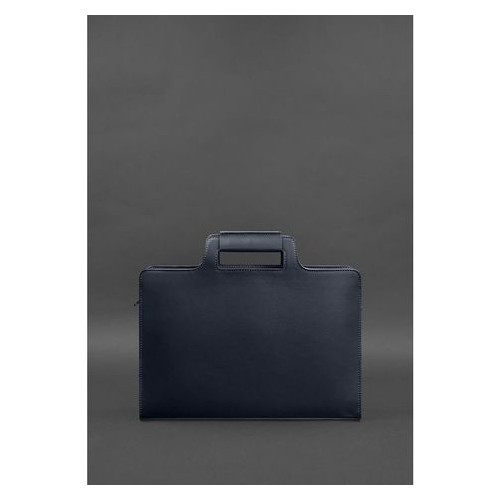 Жіноча шкіряна сумка для ноутбука та документів темно-синя Blank Note BN-BAG-36-navy-blue фото №4