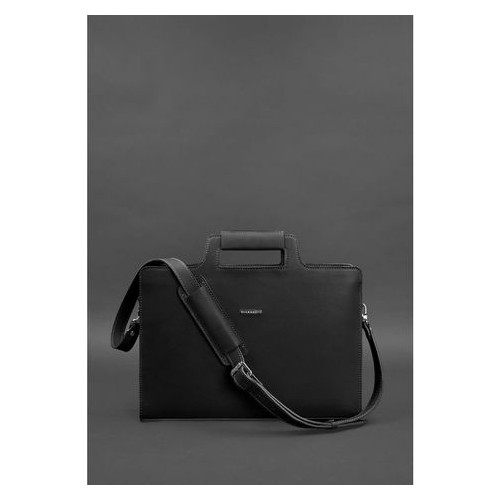 Жіноча шкіряна сумка для ноутбука та документів чорна Blank Note BN-BAG-36-g фото №4