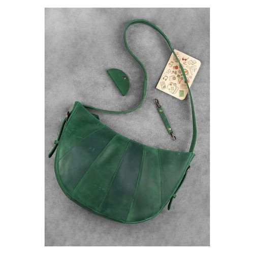 Шкіряна сумка Круасан зелена Blank Note BN-BAG-12-iz фото №4