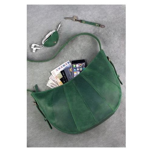Шкіряна сумка Круасан зелена Blank Note BN-BAG-12-iz фото №3